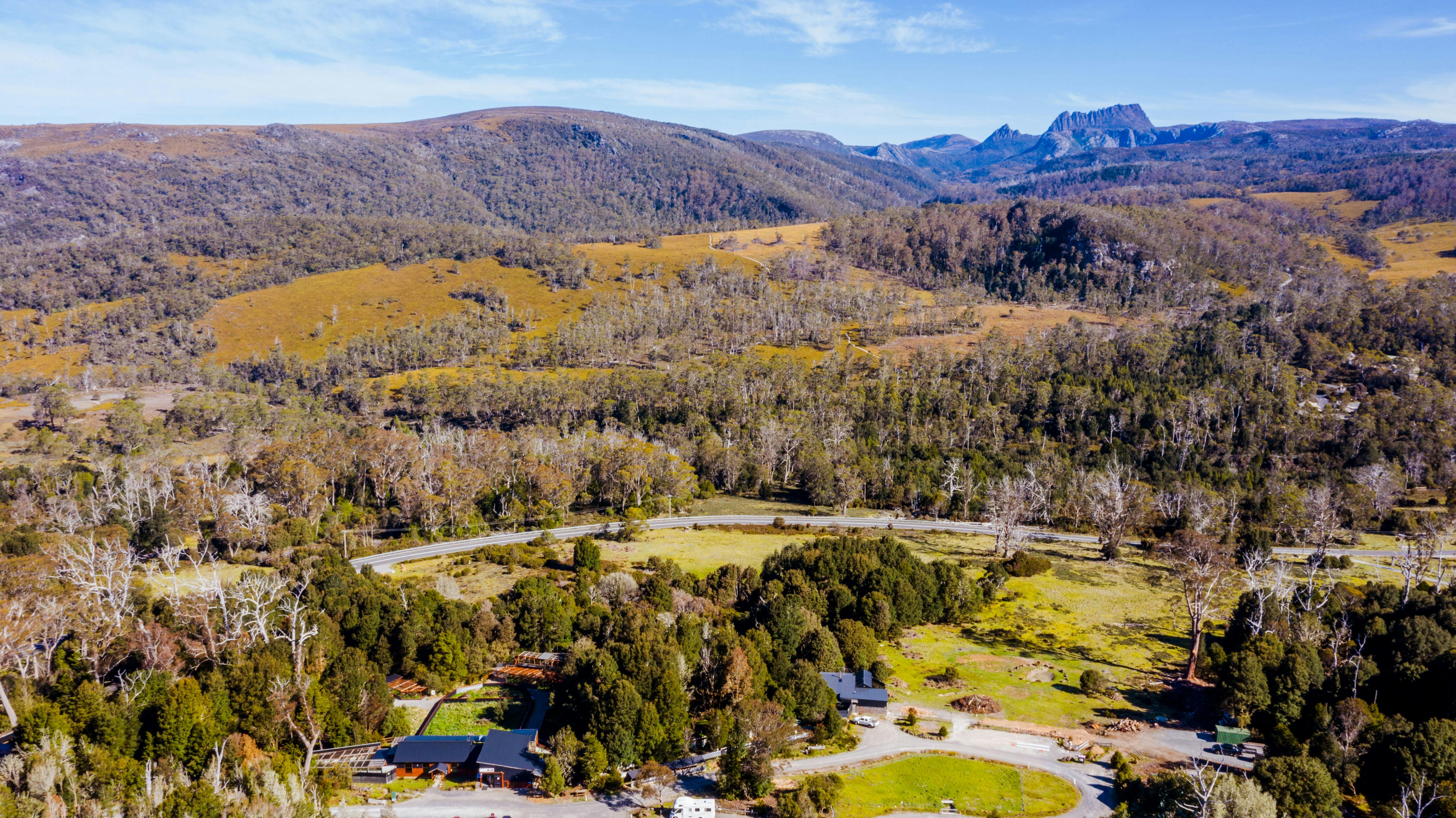 Devil@Cradle Sanctuary situated before the Cradle Mountain peaks