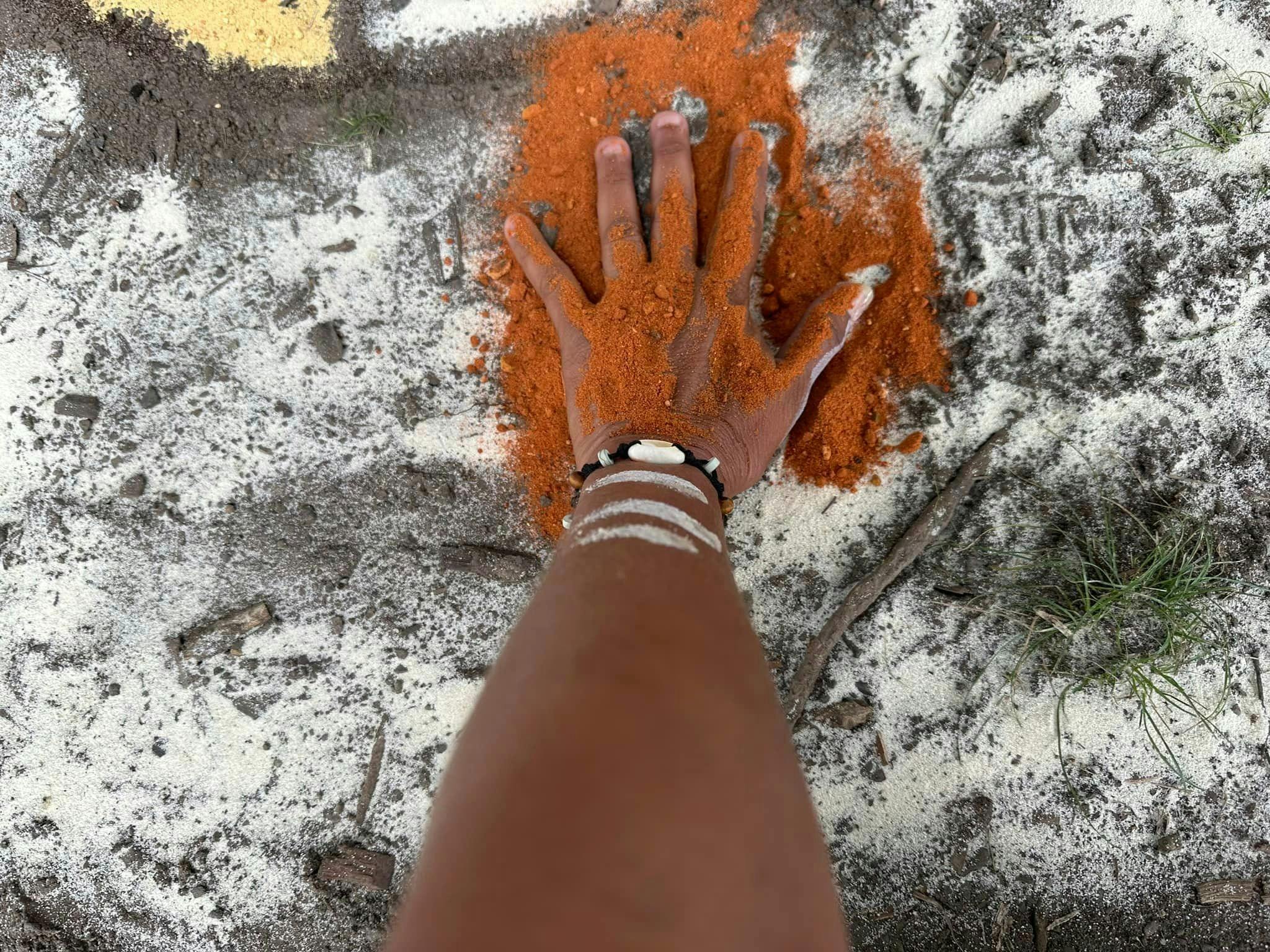 Butchulla sand art on country
