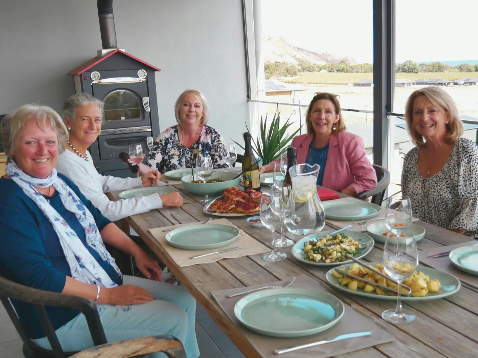 A group of ladies enjoying lunch