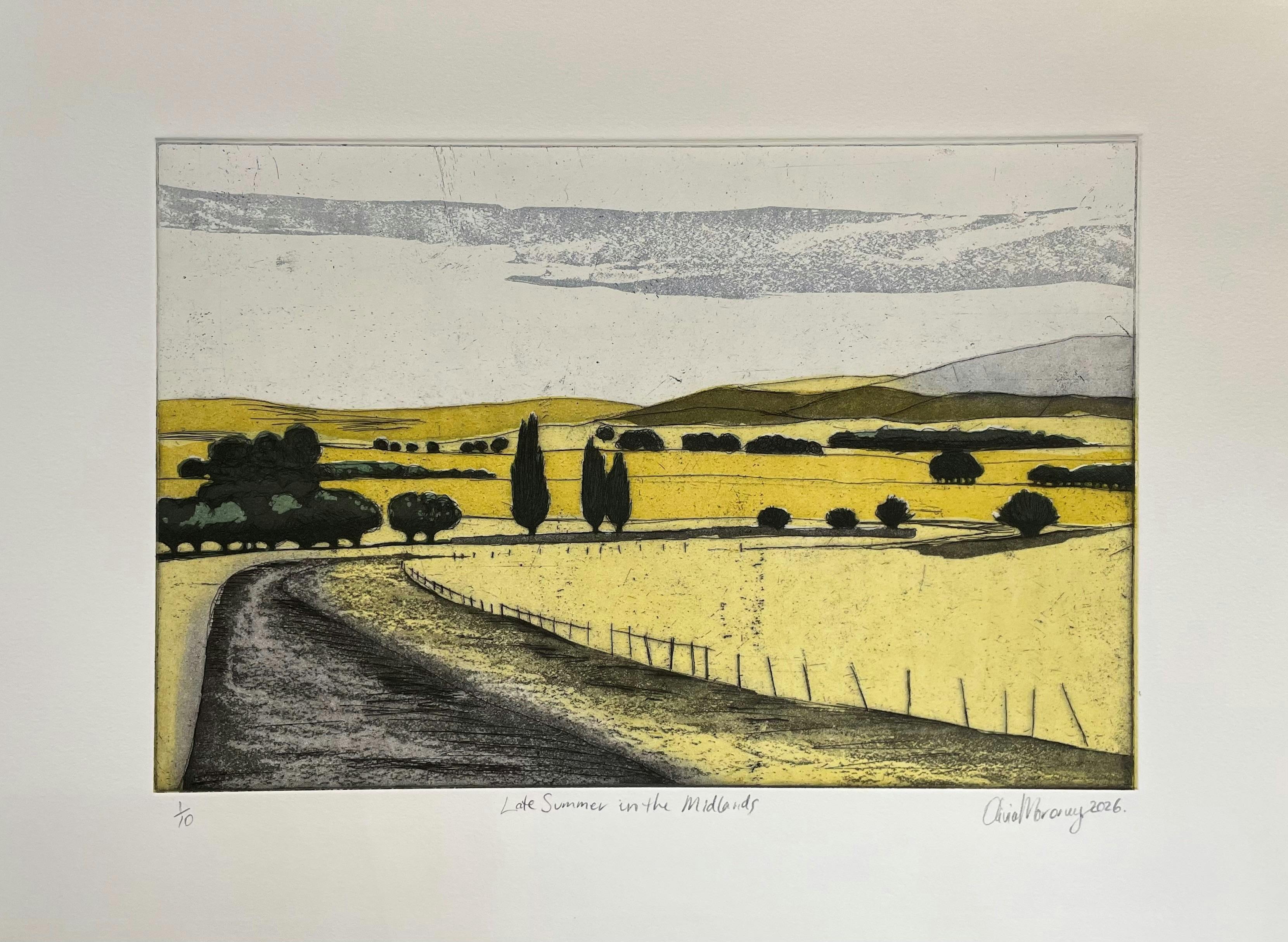late summer in the midlands -2026 -  Olivia Moroney -  aquatint and a la poupee