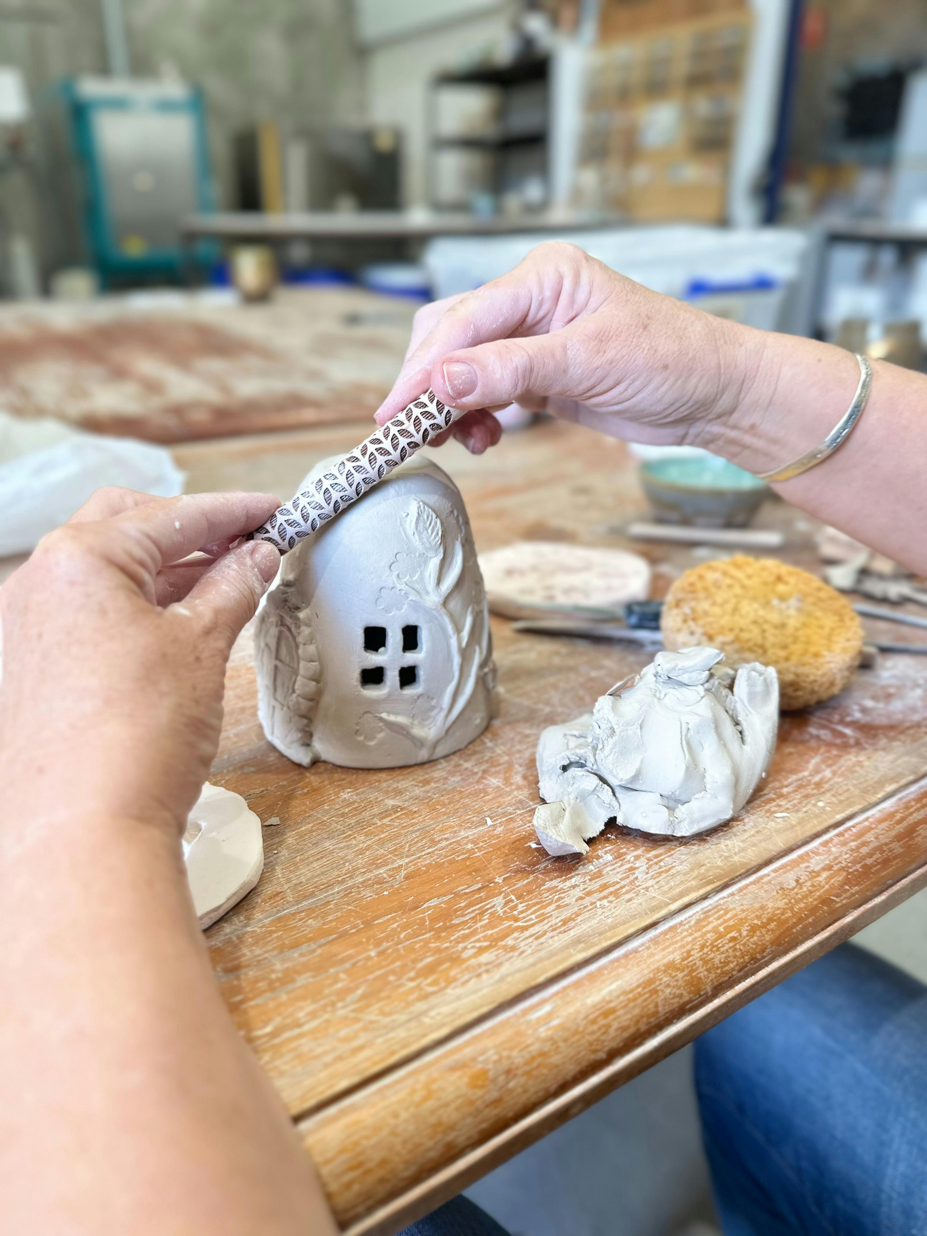 Hand Building Pottery Workshop - Houses, Fairy Houses and Oil Burners