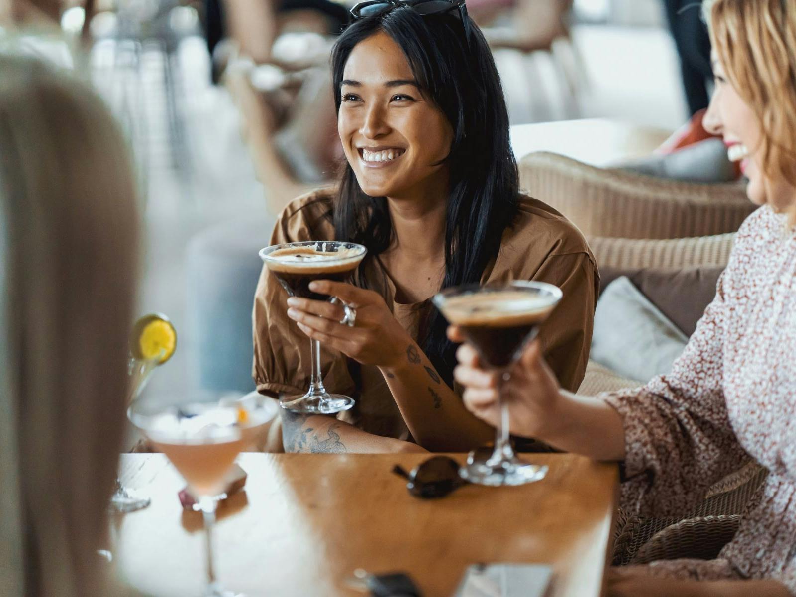 Ladies drinking cocktails