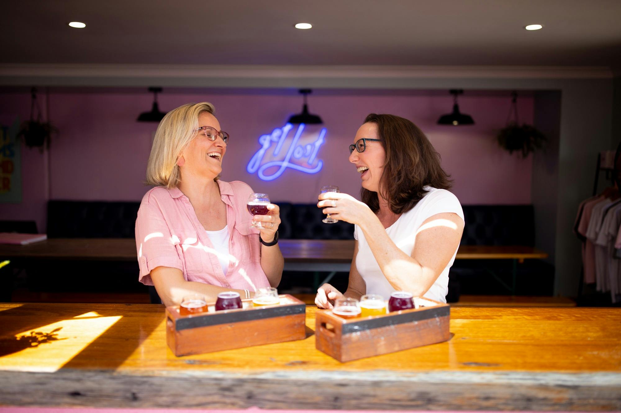 Having a laugh over a beer