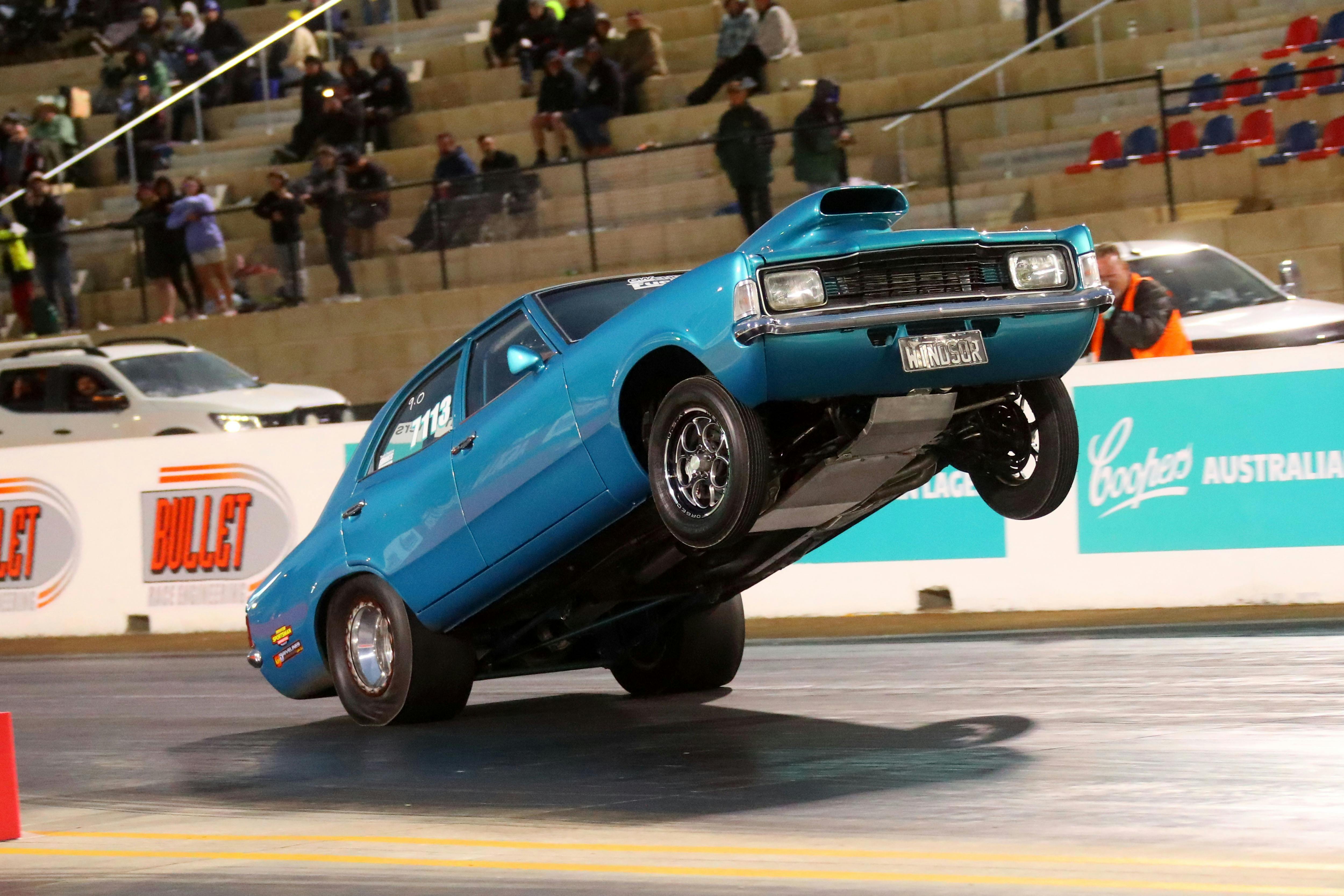 Drag Car pulling a wheelie