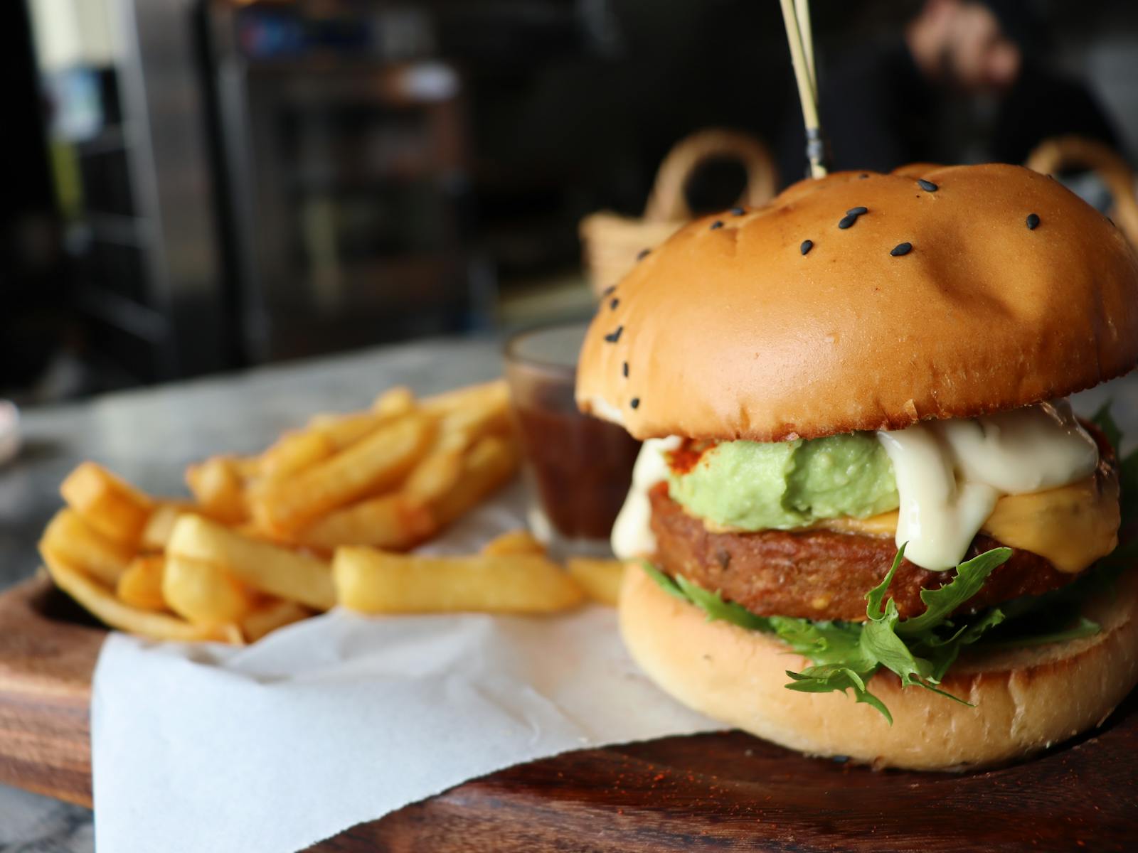 Image of burger and chips