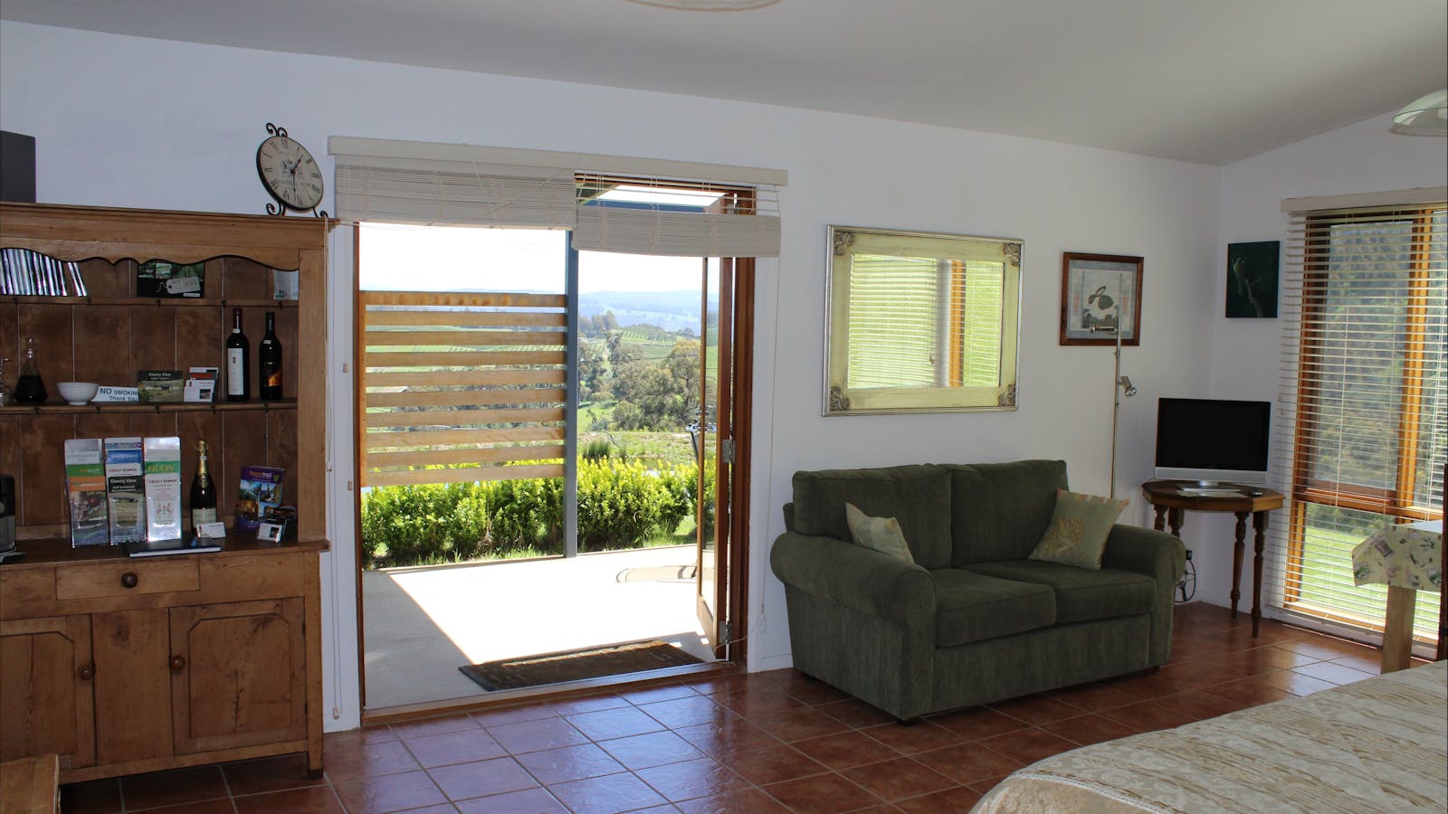 The studio is spacious & has great views through the windows and entrance