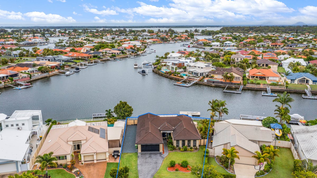 Aerial view over house