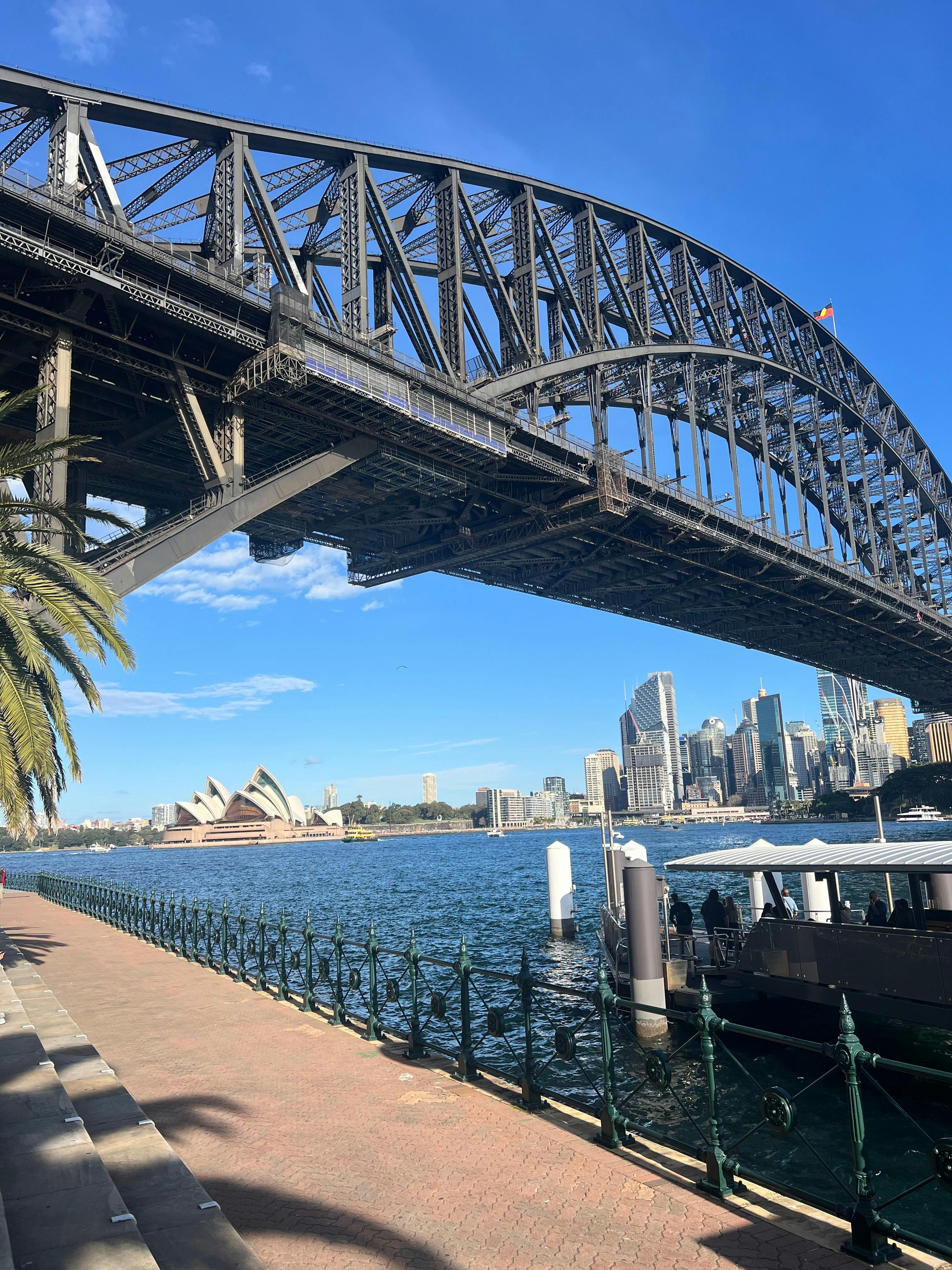 Image of Sydney Harbour Bridge with Sydney Opera House in the background
