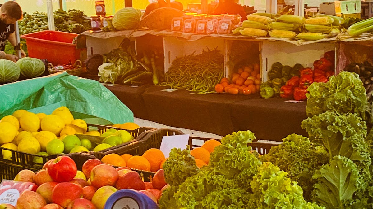 Fresh food and sunrise Fresh food and sunrise