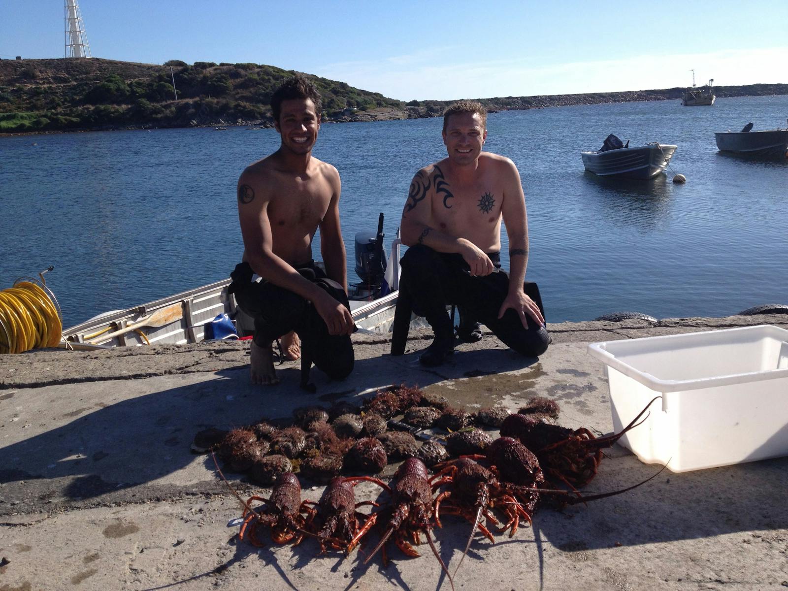 Locals picking up a few crays