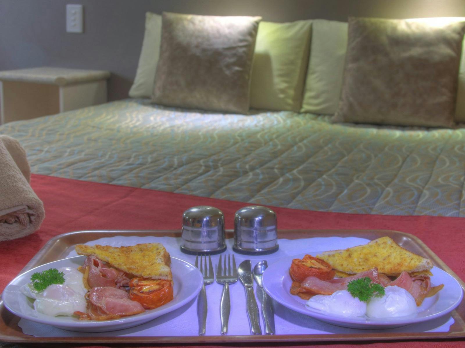 Room service order of cooked breakfast