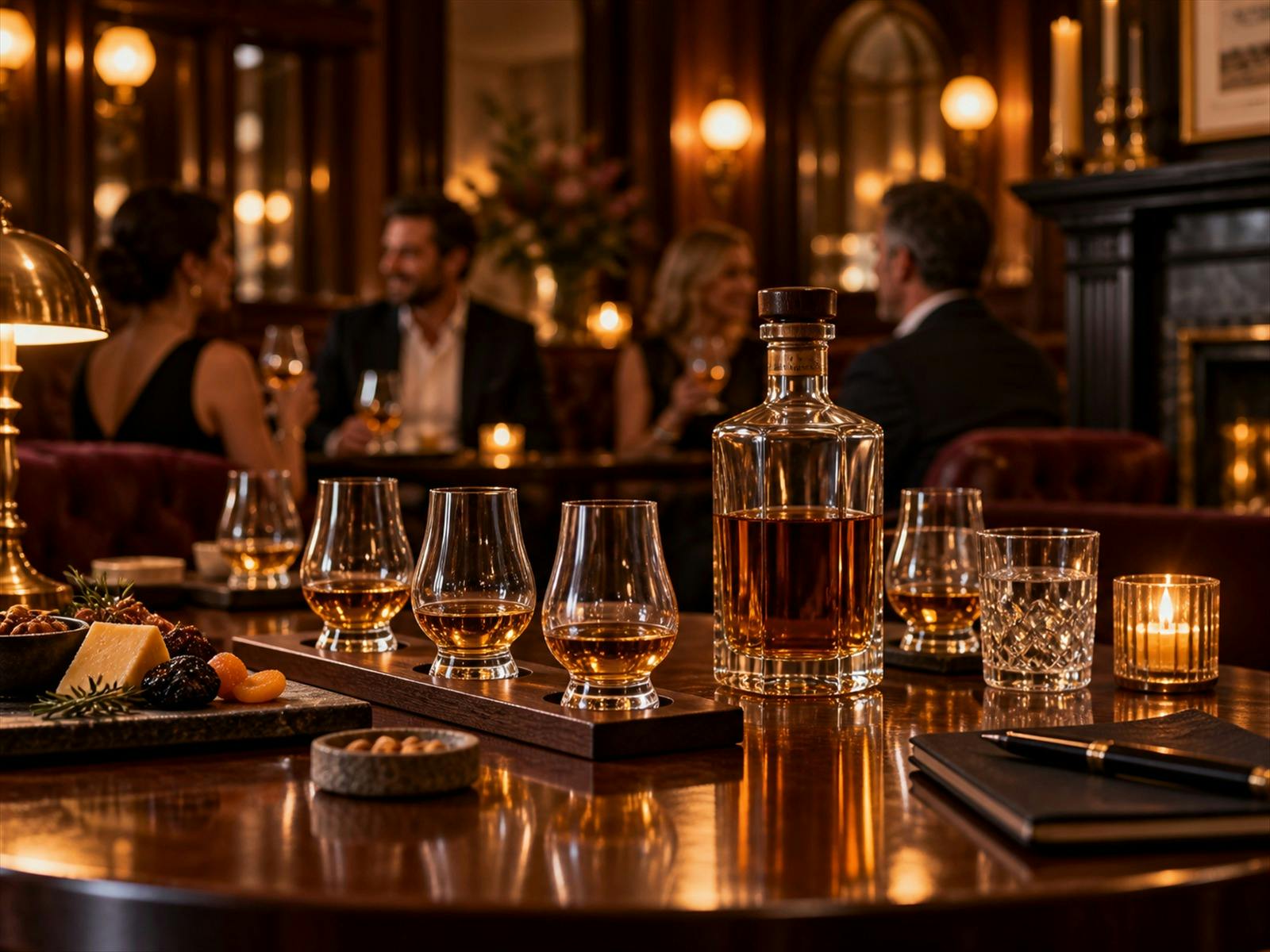 Whisky tasting glasses in Bartholomew's heritage bar