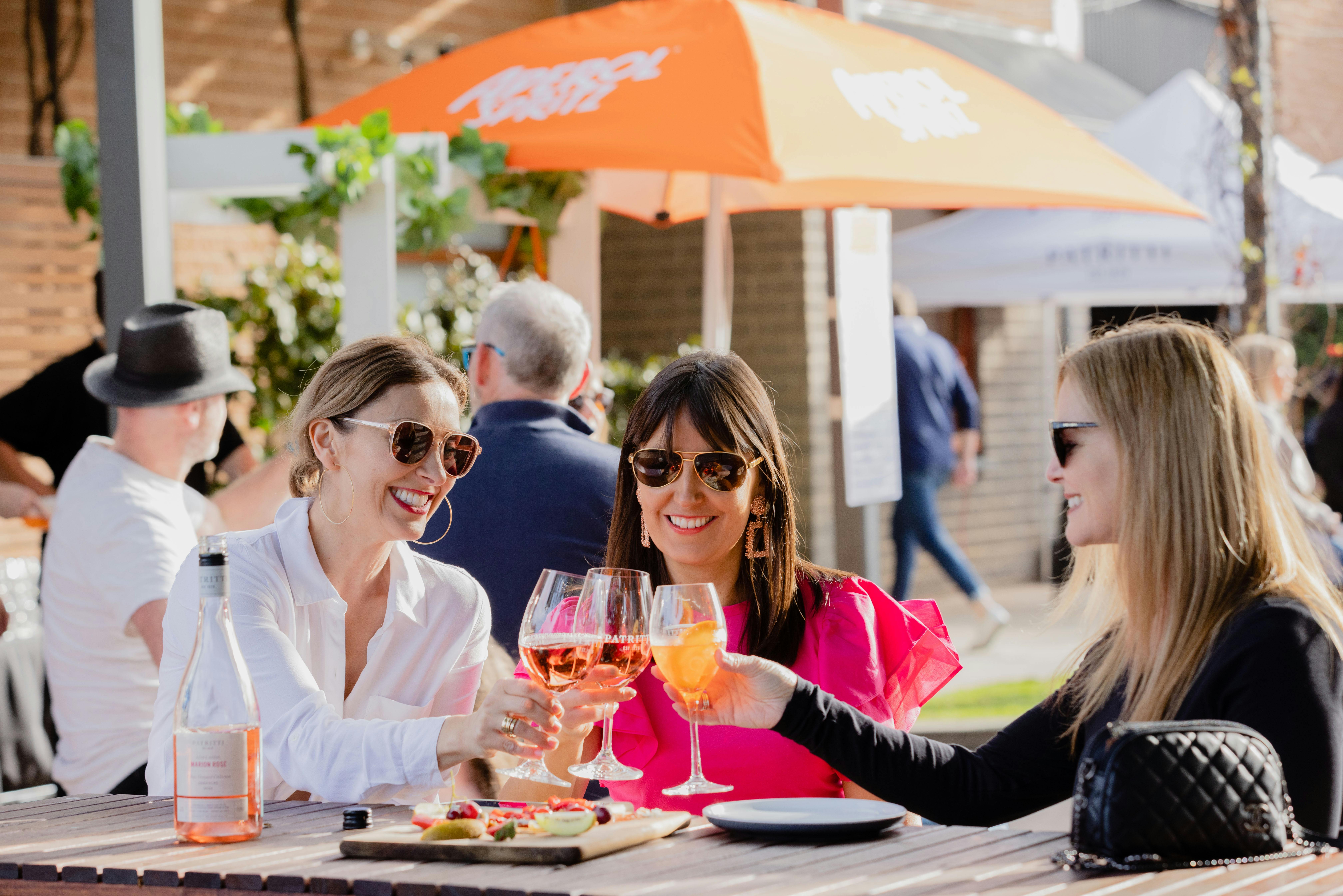 Patritti, winery, wine tasting, friends, sunshine, platter