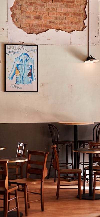 Seating in room in front of wall