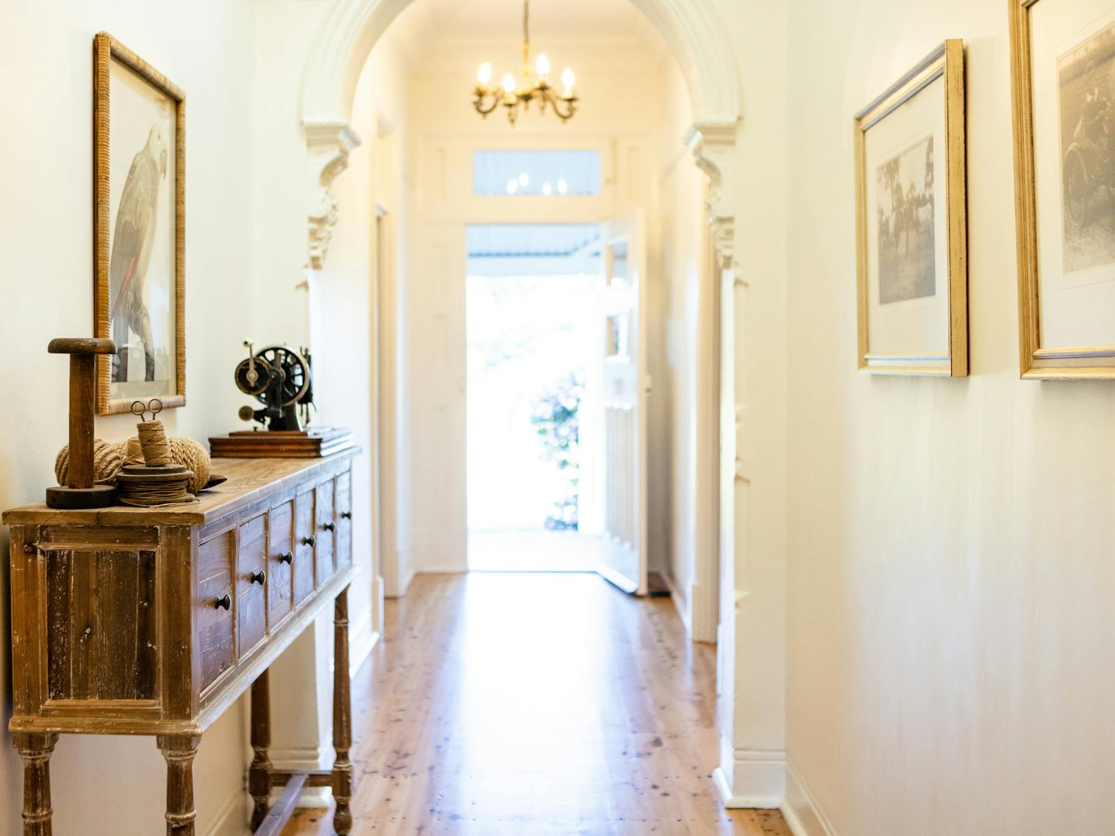 the lovingly restored homestead has a wrap around verandah and beautiful features throughout