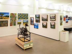 Art works installed in the Banana Shire Regional Art Gallery