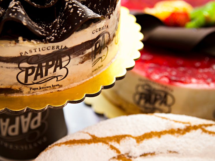 Specialty Italian cakes and pastries available from Pasticceria Papa, Five Dock in Sydney