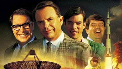Official artwork for the film featuring all the actors with the satellite dish