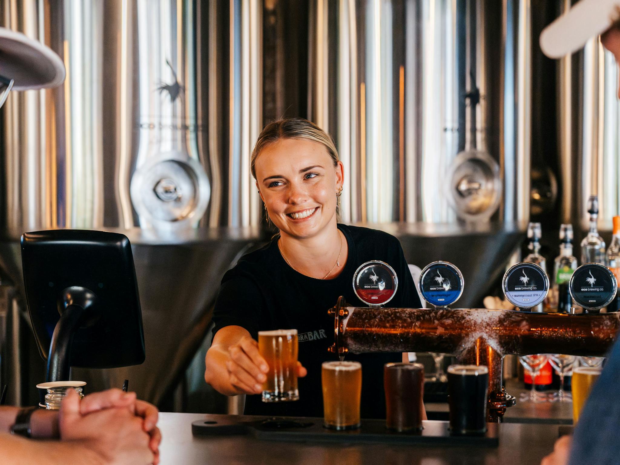 Serving beer Serving beer