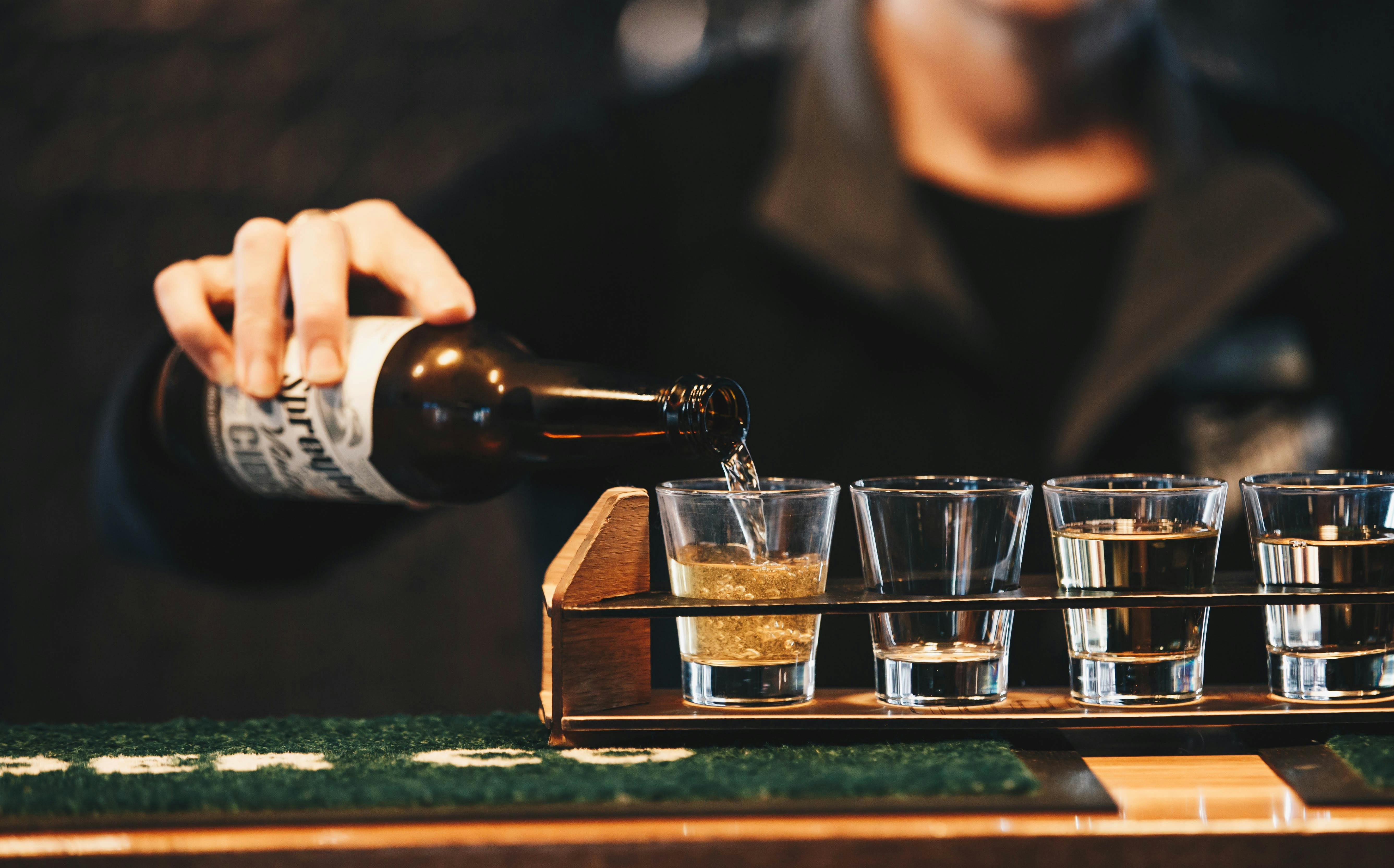 pouring vintage cider