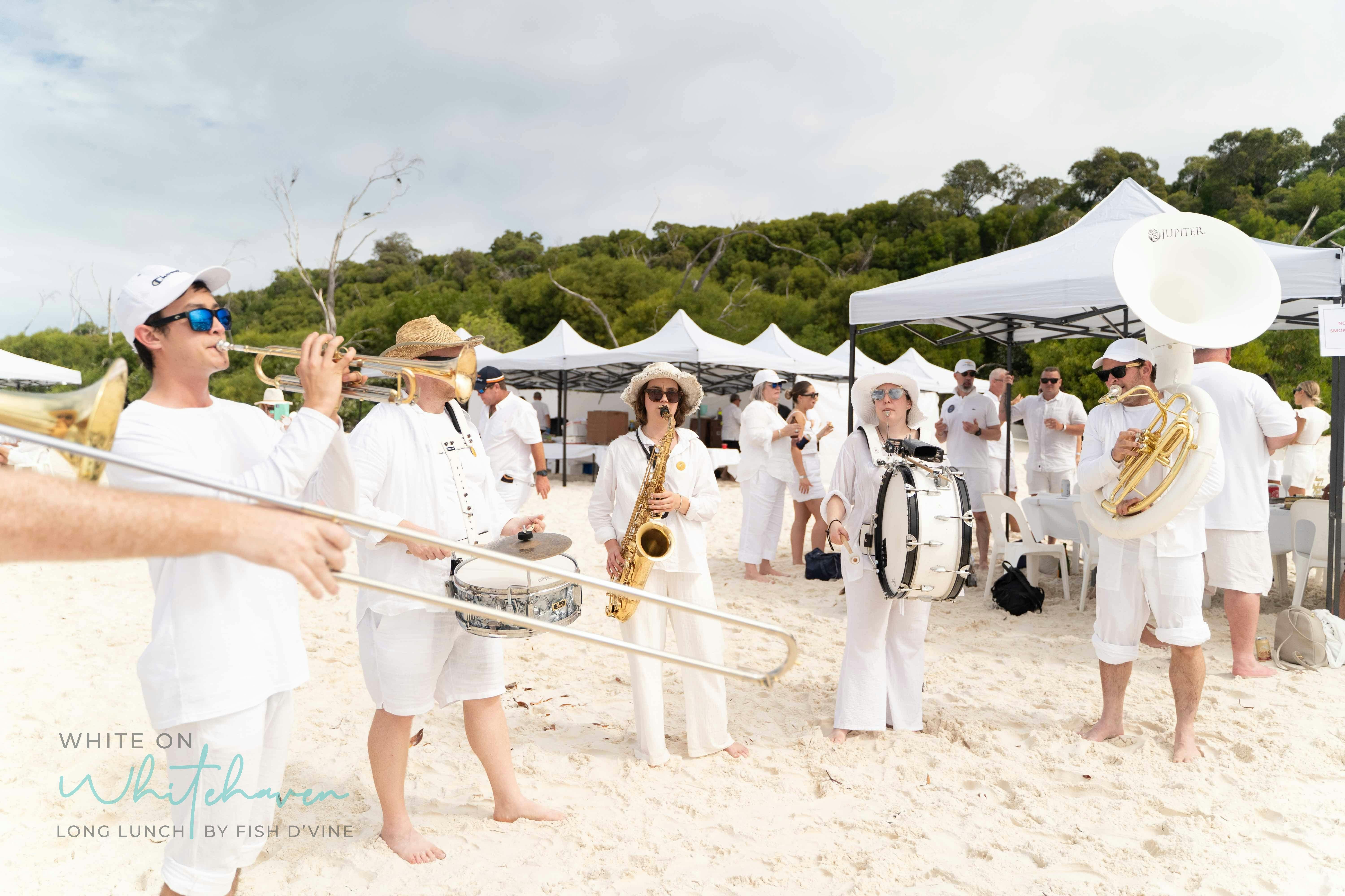 Music on the beach at White on Whitehaven