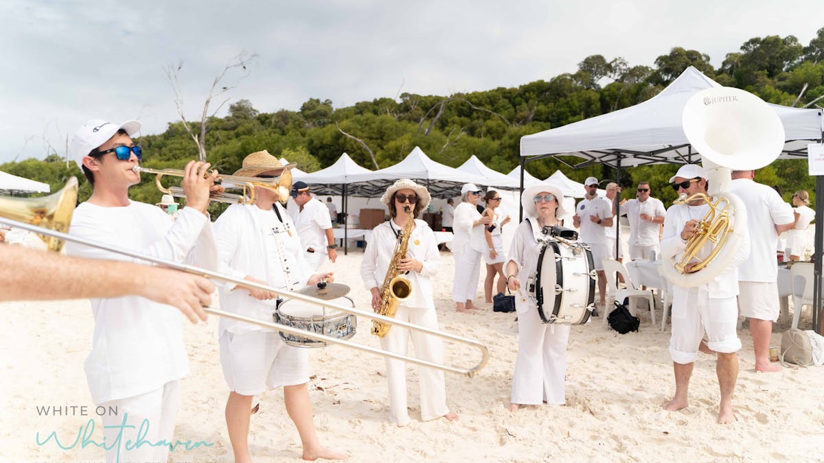 the brass band playing at White on Whitehaven