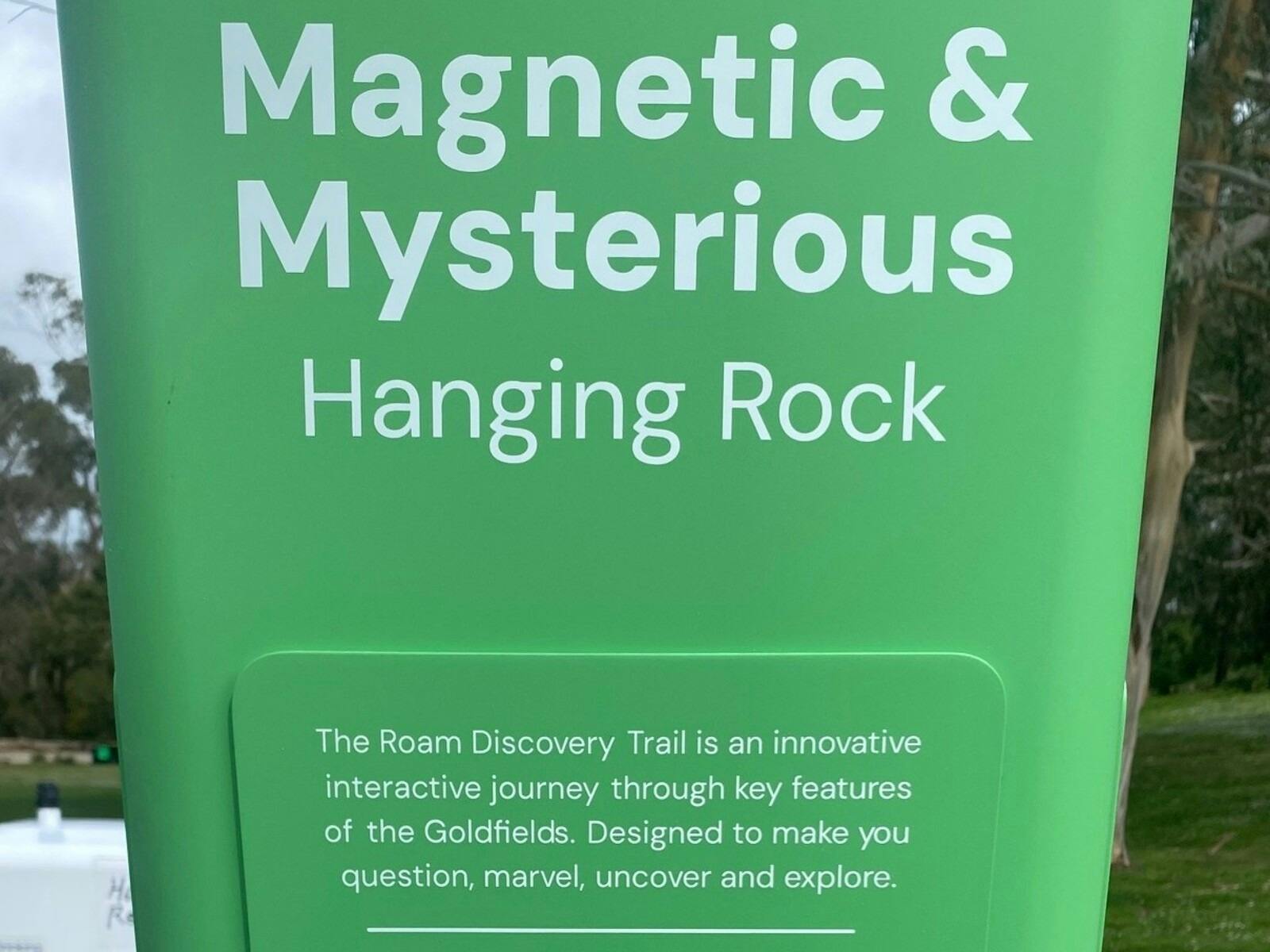Roam Trail signage at Hanging Rock