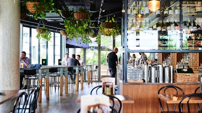 Interior of restaurant pub during the day