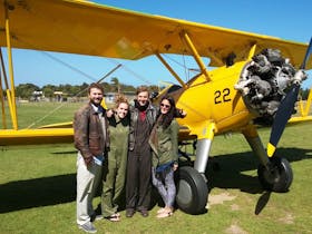 Tiger Moth World passengers ready for flight