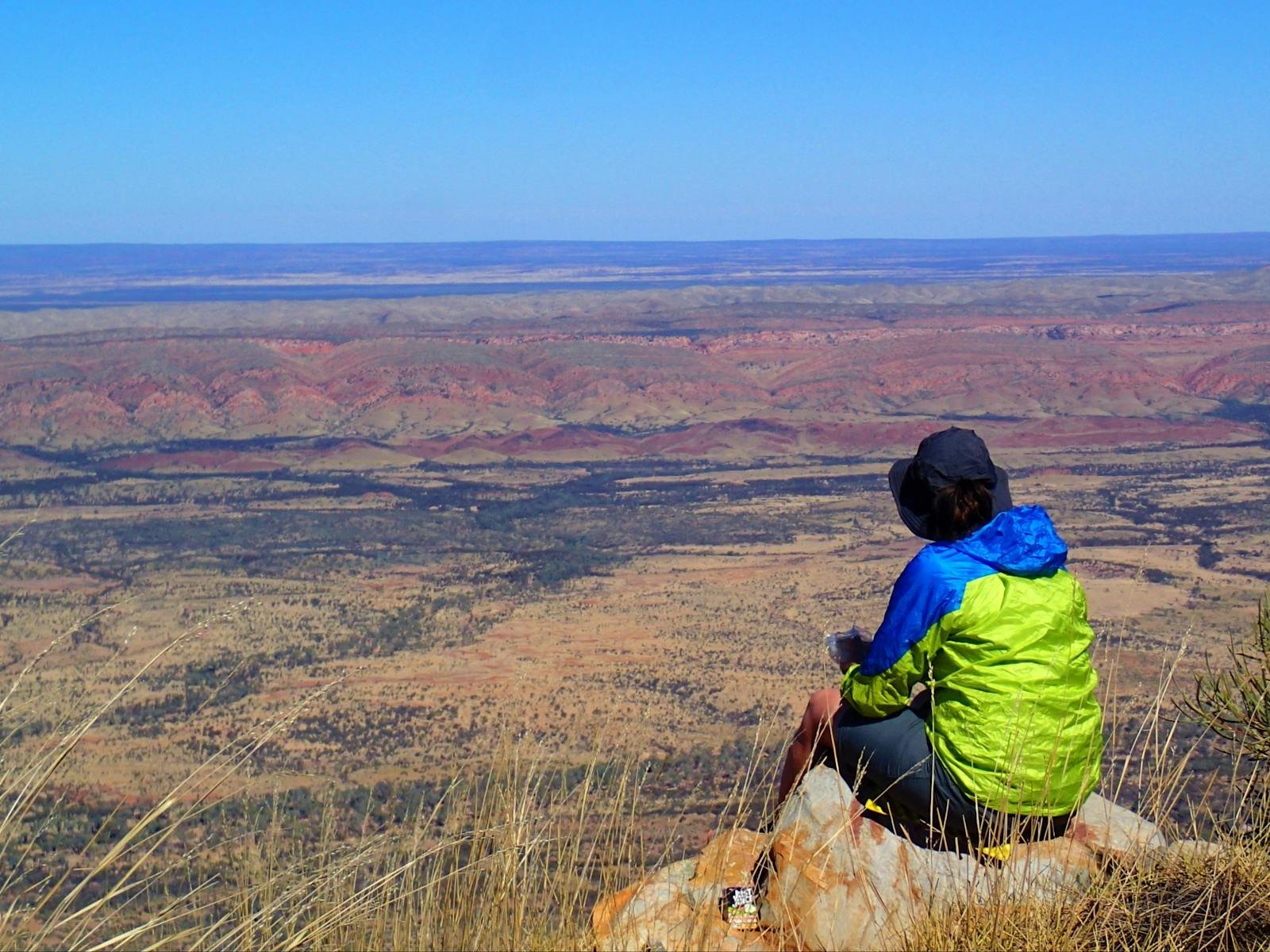 Hiker resting in the Red Centre