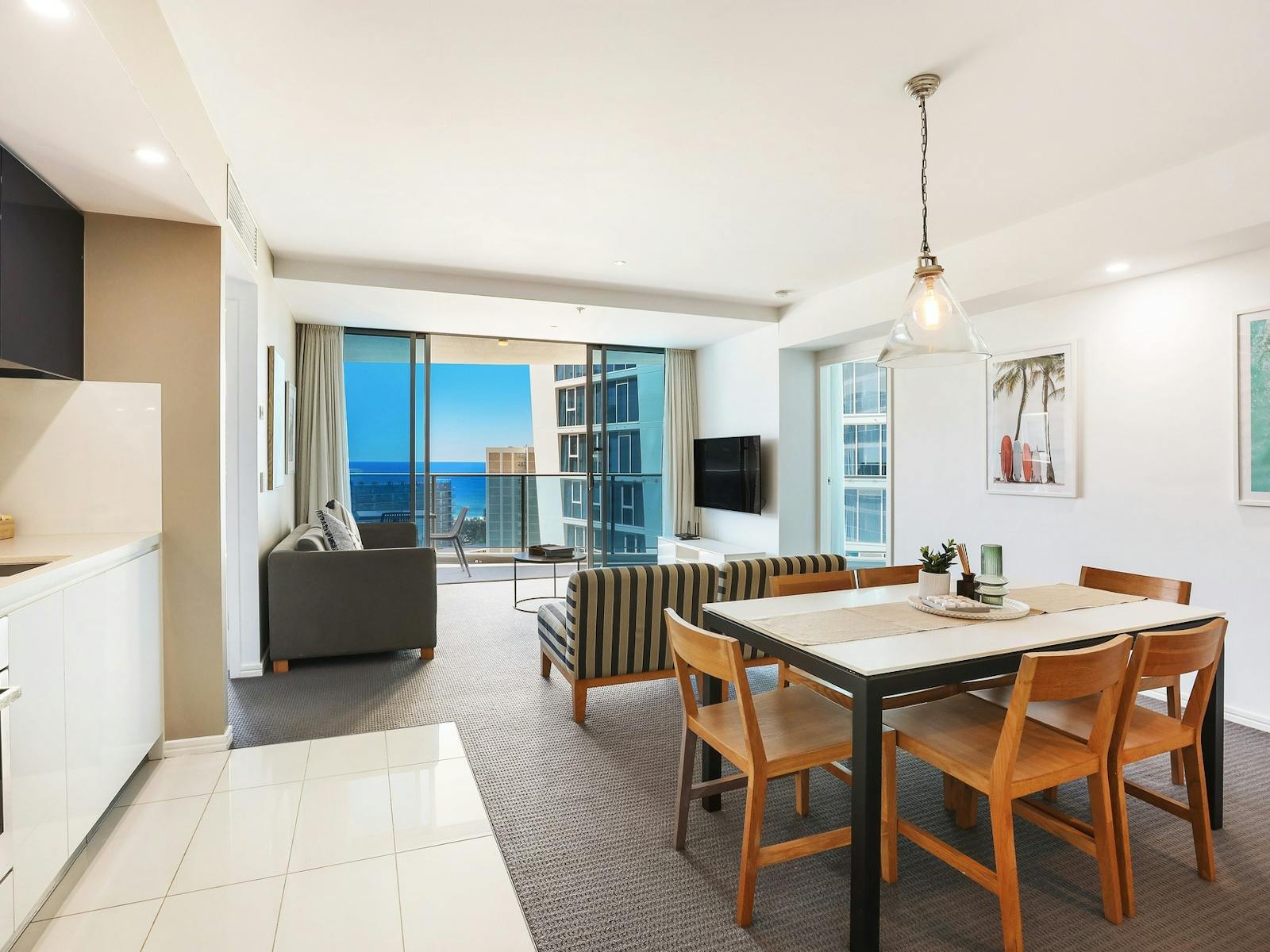 Open Plan Living - kitchen, dining, lounge room - Hilton Residences Surfers Paradise - Gold Coast Open Plan Living - kitchen, dining, lounge room - Hilton Residences Surfers Paradise - Gold Coast