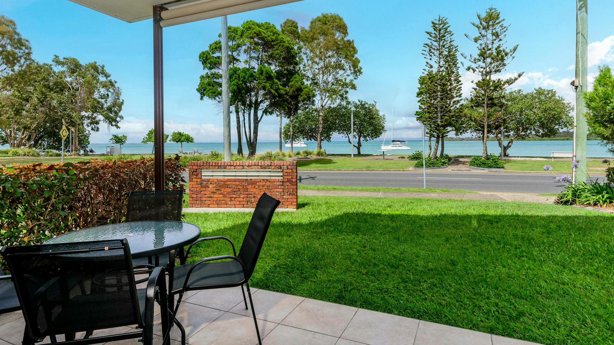 Patio with water views Patio with water views
