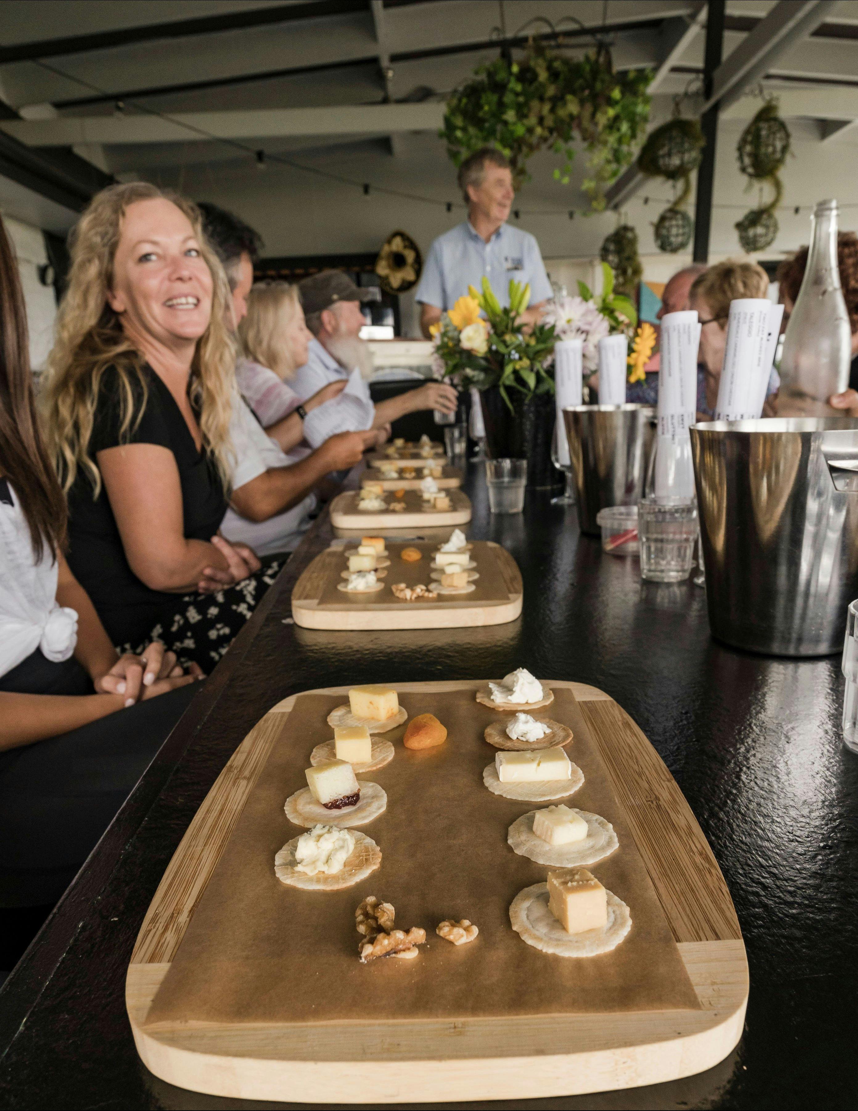 Cheese and wine pairing on our Hunter Gatherer's and Snapshot Tours