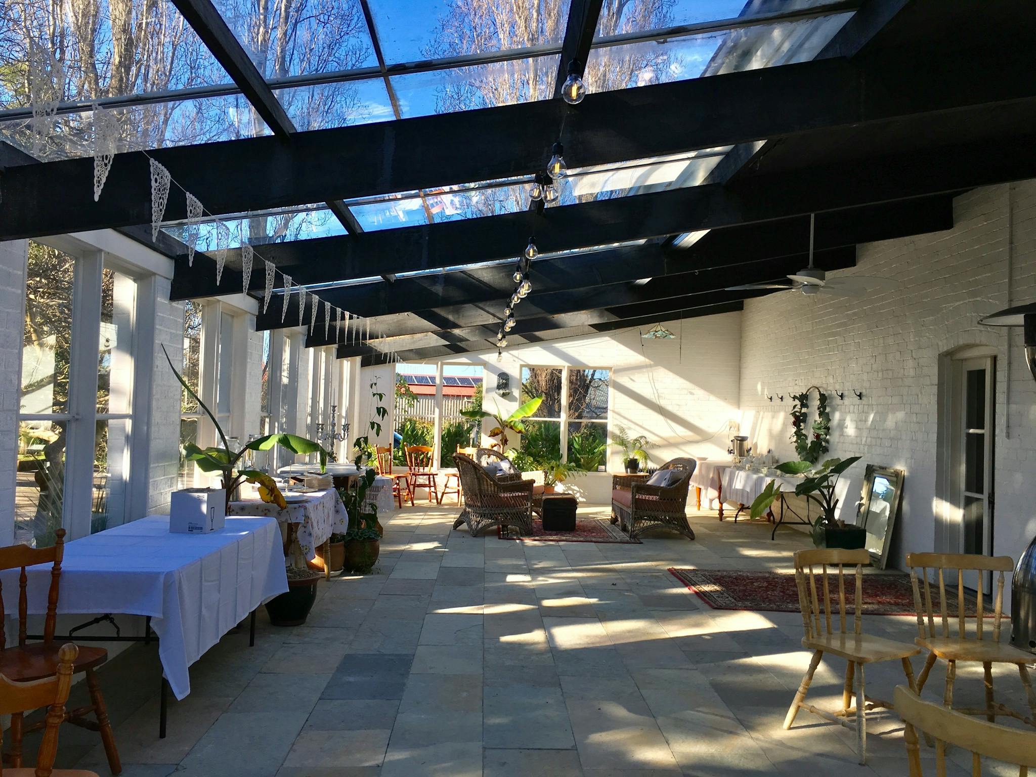 A party in the conservatory