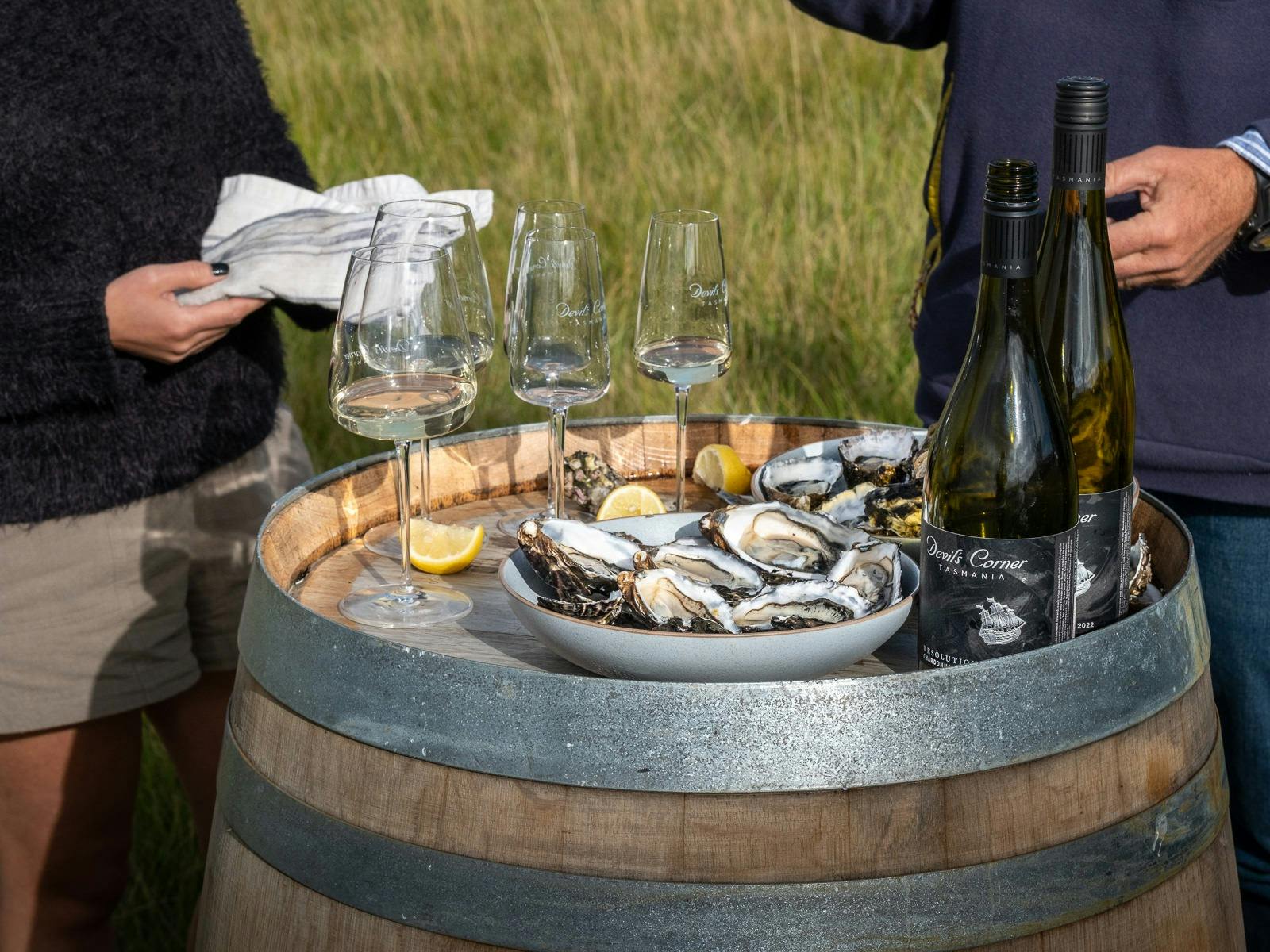Oysters and Devils Corner Wine