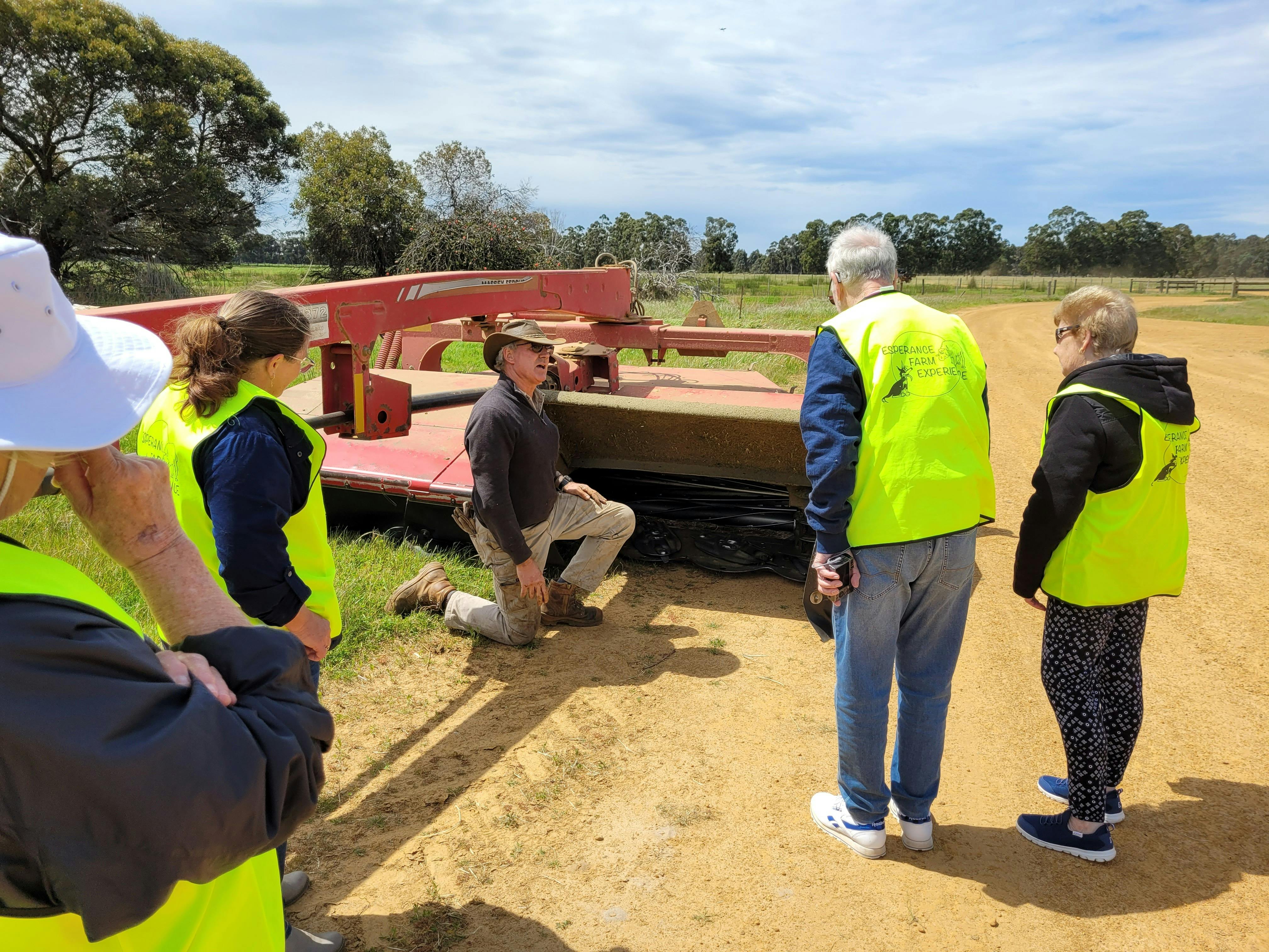 Full day tour - Farmer Andrew explaining mowing and silage making