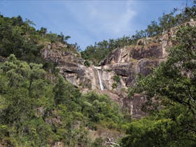 Jourama Falls, cliff face and surrounding forest.