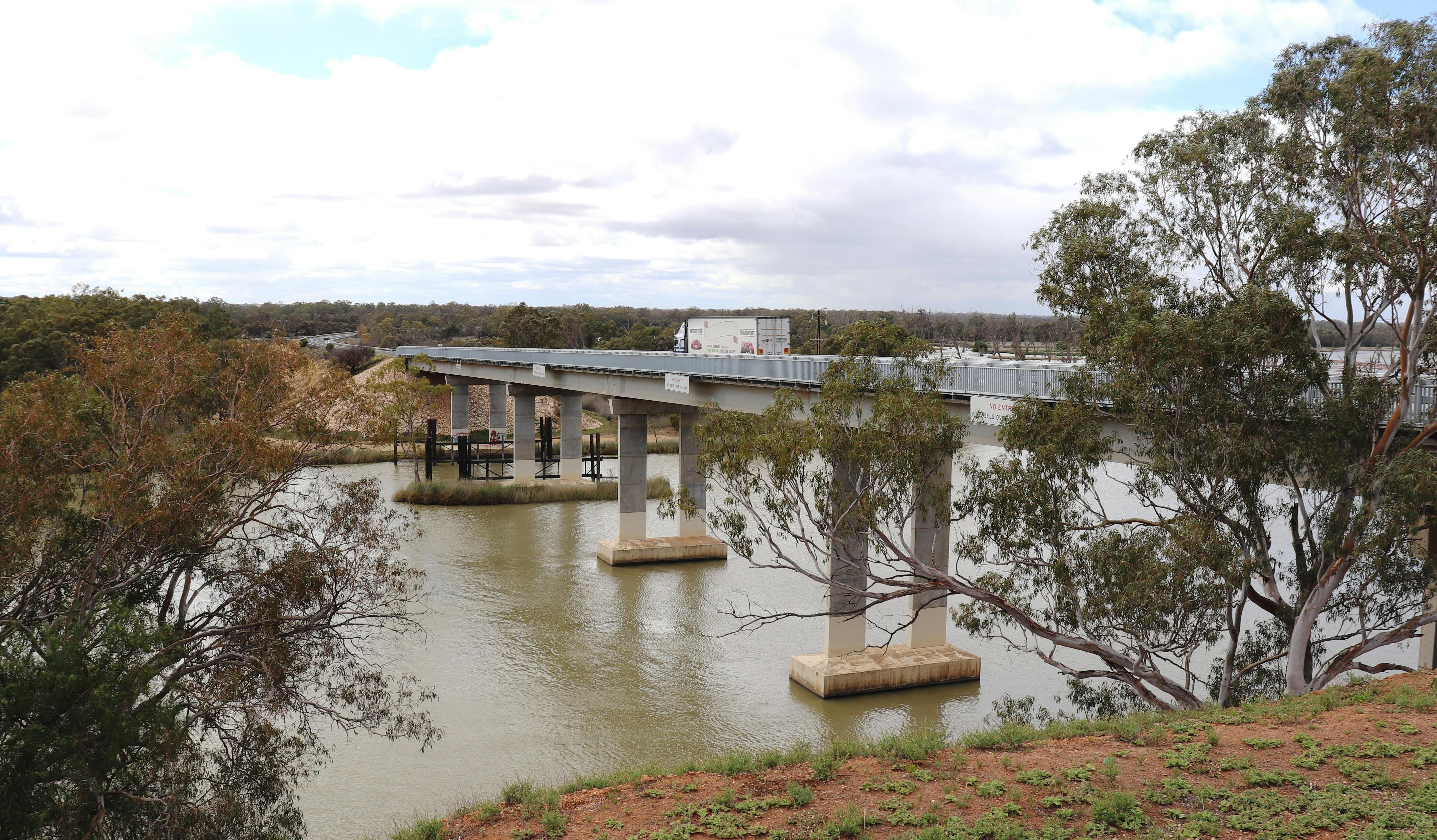 Wachtel's Lagoon lies to the right of the bridge.