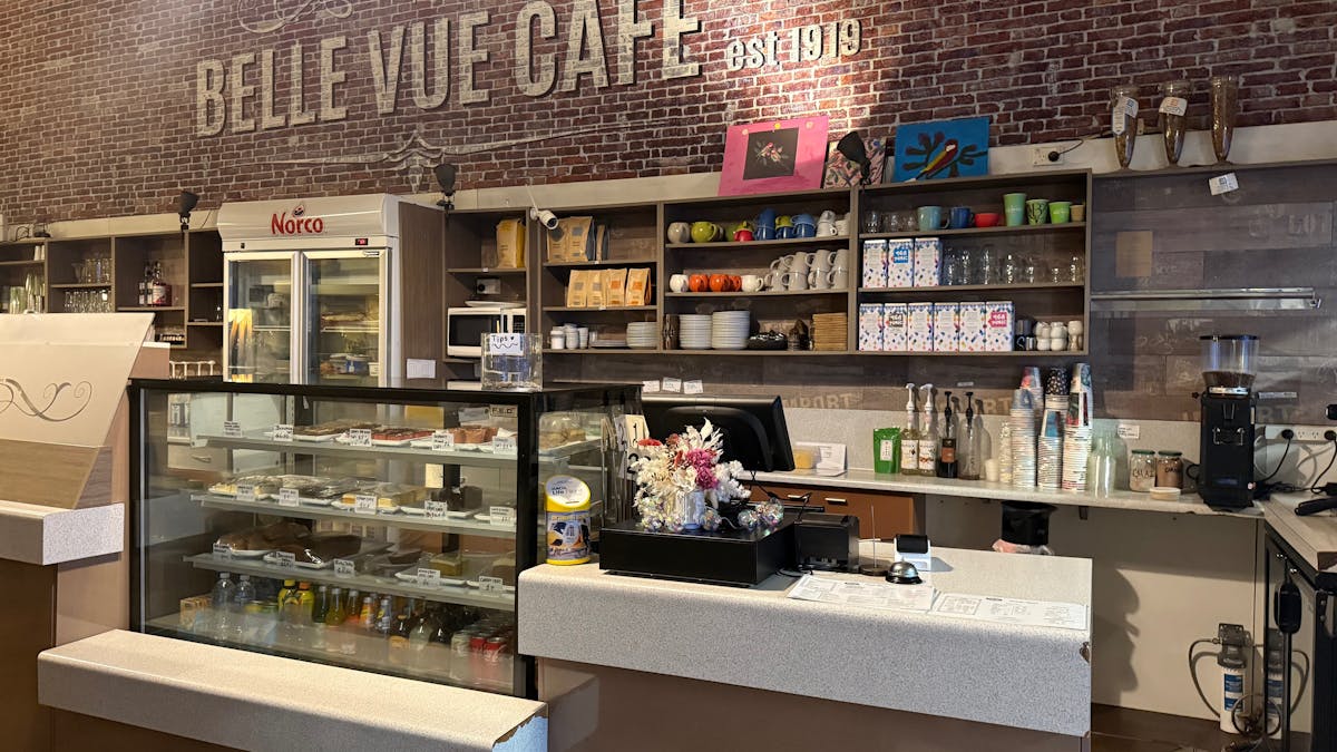 Inside front of cafe
