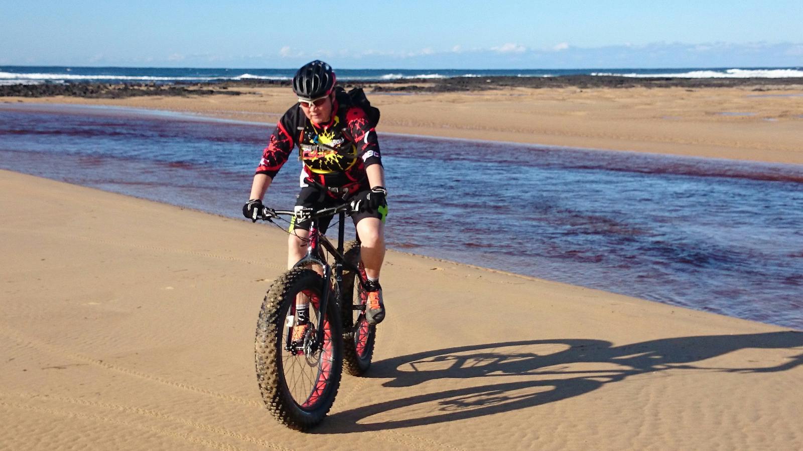fat biking on the beach