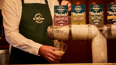 Wayback beer range being poured at Goulburn Brewery