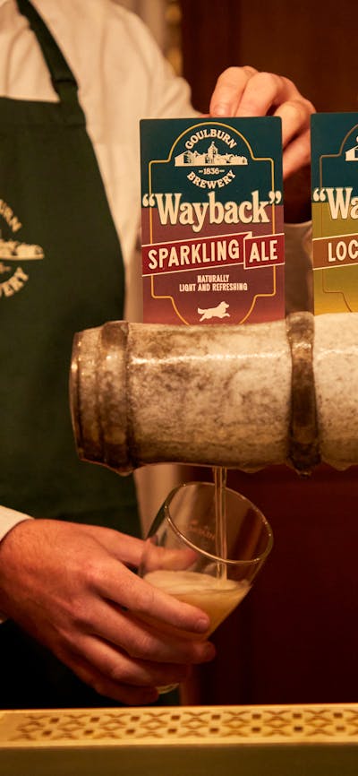 Wayback beer range being poured at Goulburn Brewery