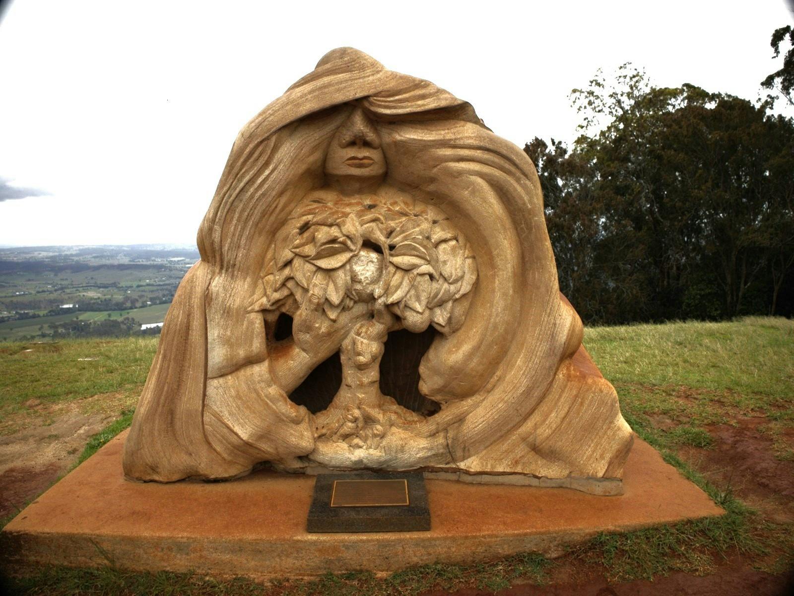 Visiting earth angle sculpture