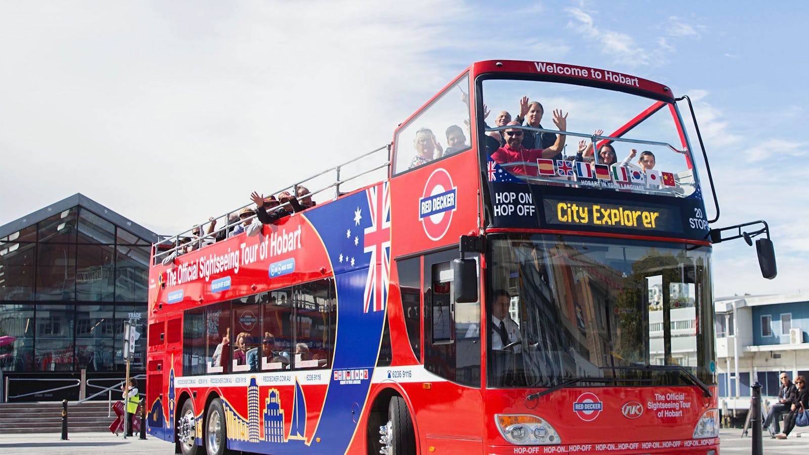 Red Decker hop-on hop-off sightseeing tour of Hobart