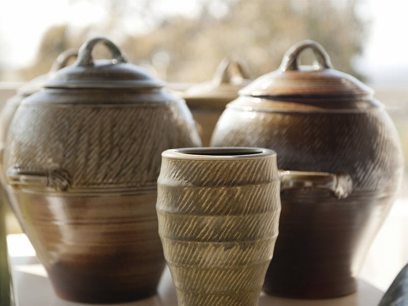 Storage pots in Showroom