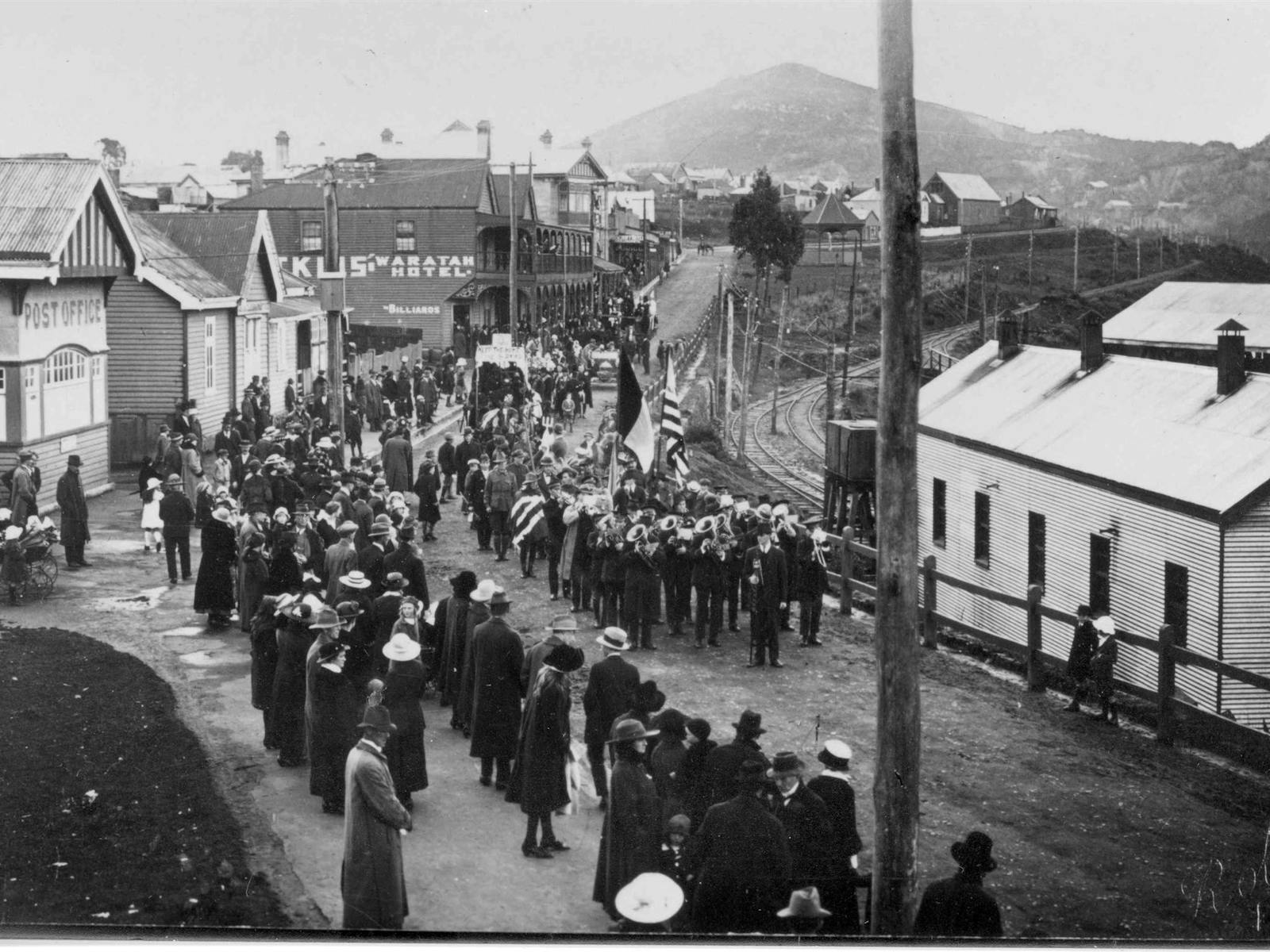 Historic photograph display Athenaeum Hall Tarkine Interpretation Centre Waratah