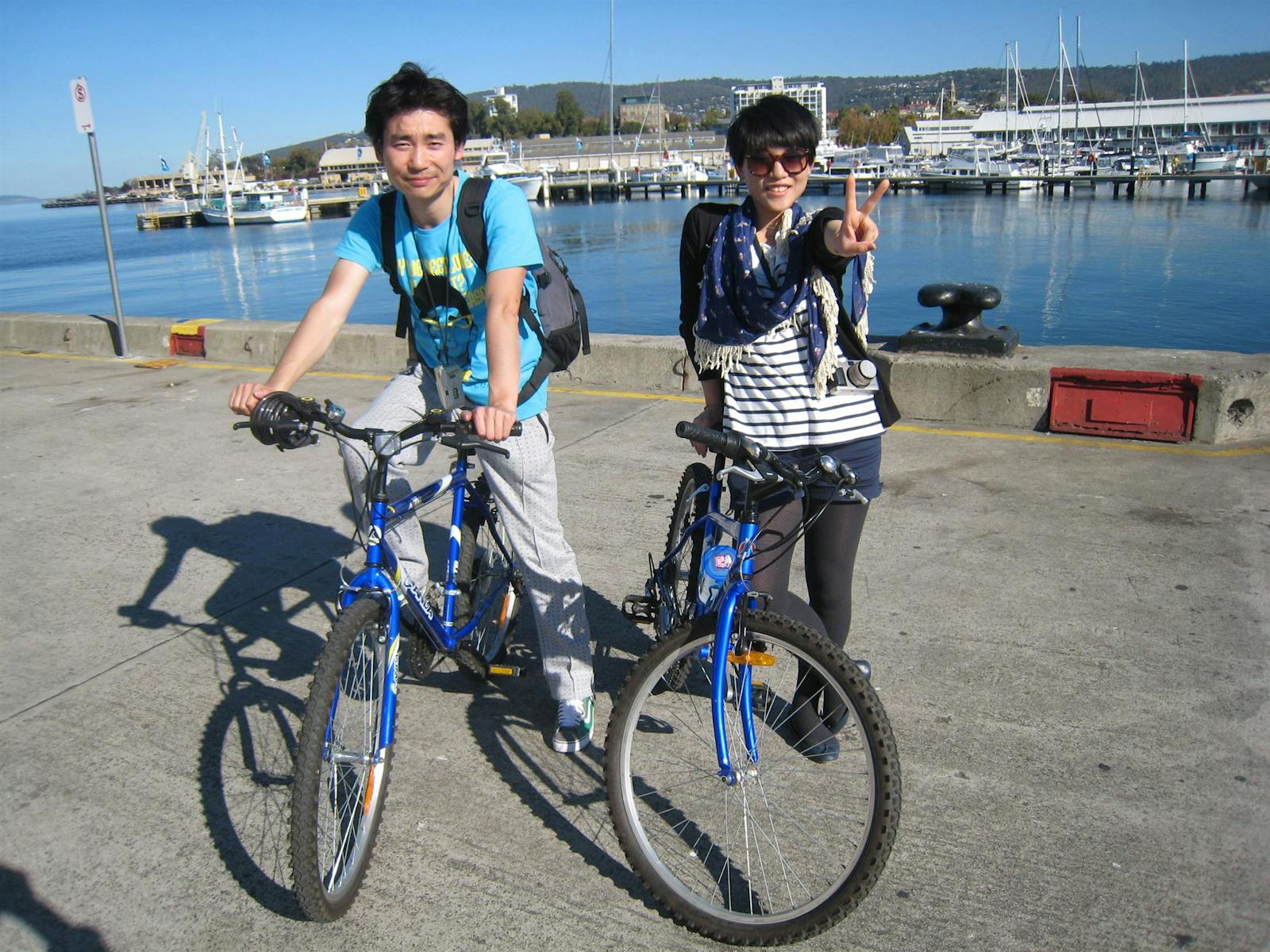 Happy visitors on the waterfront