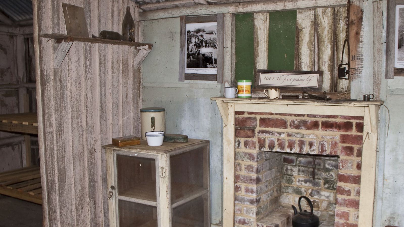 Interior of a pickers hut