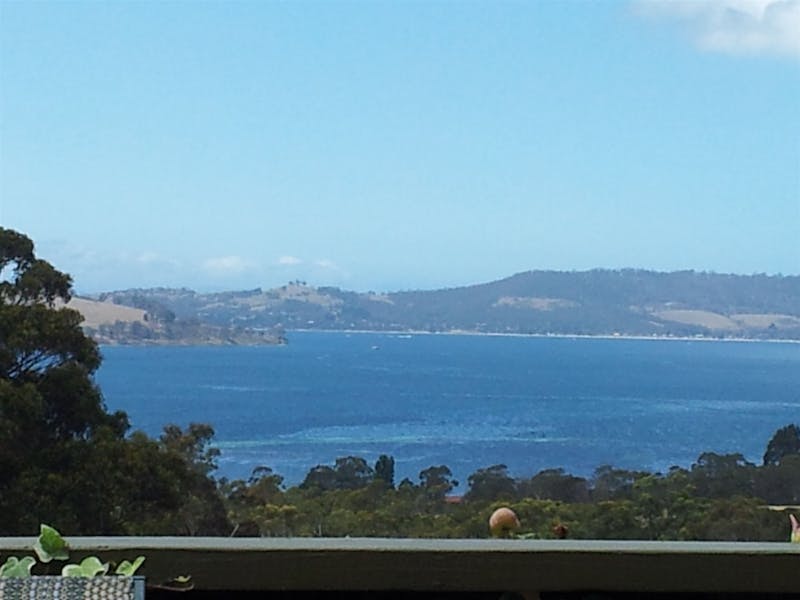 Channel and Bruny view from our guest balcony