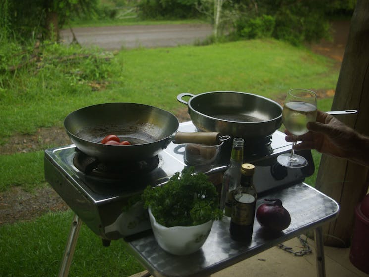 Outside gas cooking